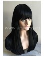 Synthetic wig Black long hair with bang