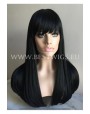 Synthetic wig Black long hair with bang