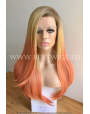 Synthetic lace front wig Stright Gold Peach long hair (roots)