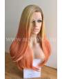 Synthetic lace front wig Stright Gold Peach long hair (roots)