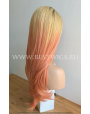 Synthetic lace front wig Stright Gold Peach long hair (roots)