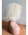 Synthetic lace front wig Curly short hair Platinum Blonde