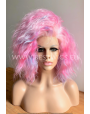 Synthetic lace front wig Curly Pure Pinky hair EXTRA VOLUME