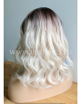 Synthetic Machine made wig Wavy Omber Blond hair