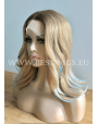 Synthetic half-lace wig Stright blond hair with roots and side part Frosty Touch