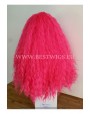 Synthetic lace front wig Curly Fuchsia hair EXTRA VOLUME
