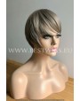 Synthetic Machine-made wig short ash mix hair