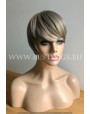 Synthetic Machine-made wig short ash mix hair
