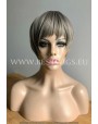 Synthetic Machine-made wig short ash mix hair