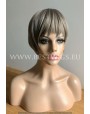 Synthetic Machine-made wig short ash mix hair