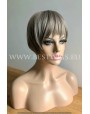 Synthetic Machine-made wig short ash mix hair