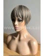 Synthetic Machine-made wig short ash mix hair