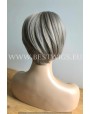 Synthetic Machine-made wig short ash mix hair