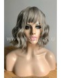 Synthetic Machine-made wig short ash mix hair