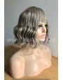 Synthetic Machine-made wig short ash mix hair