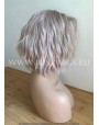 Synthetic lace front wig Wavy Silver Bleached hair 