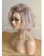 Synthetic lace front wig Wavy Silver Bleached hair 