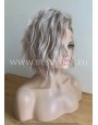 Synthetic lace front wig Wavy Silver Bleached hair 