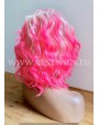 Synthetic lace front wig Curly Pink Blond hair