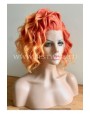 Synthetic lace front wig Wavy medium hair Red Orange