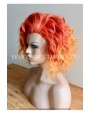 Synthetic lace front wig Wavy medium hair Red Orange