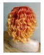 Synthetic lace front wig Wavy medium hair Red Orange