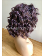 Synthetic lace front wig Curly Deep Violet hair