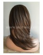Synthetic lace front wig Stright chestnut medium  hair