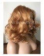 Synthetic lace front wig Wavy chestnut medium hair