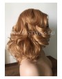 Synthetic lace front wig Wavy chestnut medium hair
