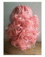 Synthetic lace front wig Wavy Pastel Pink hair