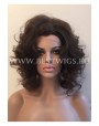 Synthetic lace front wig Wavy chestnut short hair