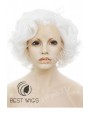 Synthetic lace front wig Wavy blond short hair
