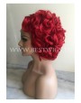 Synthetic lace front wig Wavy red medium hair
