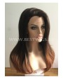 Synthetic lace front wig Stright chestnut ombré long hair (DOUBLE VOLUME)