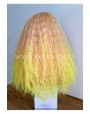 Synthetic lace front wig Curly Yellow long hair EXTRA VOLUME
