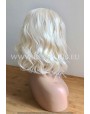 Synthetic lace front wig Wavy Platinum Blonde hair