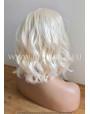 Synthetic lace front wig Wavy Platinum Blonde hair