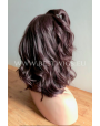 Synthetic lace front wig Wavy medium hair Dark Choco