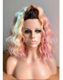 Synthetic lace front wig Wavy Pastel Rainbow