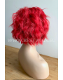 Synthetic lace front wig Wavy Bright Red short hair