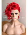 Synthetic lace front wig Wavy Bright Red short hair