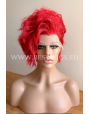 Synthetic lace front wig Wavy Bright Red short hair