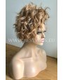 Synthetic lace front wig Curly Brownie Short hair dark roots