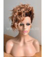 Synthetic lace front wig Curly Brownie Short hair dark roots