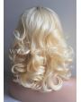 Synthetic lace front wig Wavy blond medium hair (dark roots)