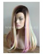 Synthetic lace front wig Straight mixed long hair / Fantasy collection