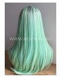 Synthetic lace front wig Stright Mint long hair (dark roots) 