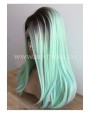 Synthetic lace front wig Stright Mint long hair (dark roots) 
