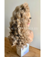 Synthetic lace front wig Wavy blond long hair